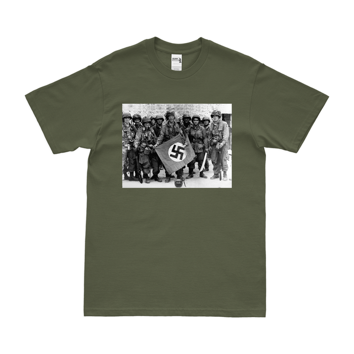 101st Airborne D-Day 80th Anniversary Commemorative Photo T-Shirt Tactically Acquired Military Green Small 