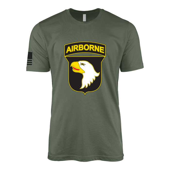 101st Airborne Division CSIB Emblem T-Shirt Tactically Acquired Military Green Small