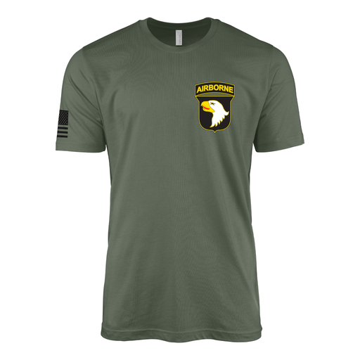 101st Airborne Division Left Chest CSIB Emblem T-Shirt Tactically Acquired Military Green Small