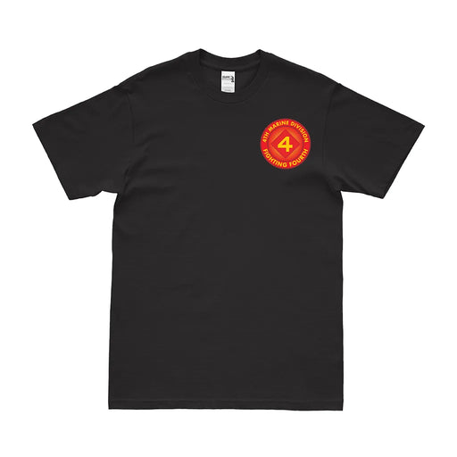 4th Marine Division "Fighting Fourth" Left Chest T-Shirt Tactically Acquired Small Black 
