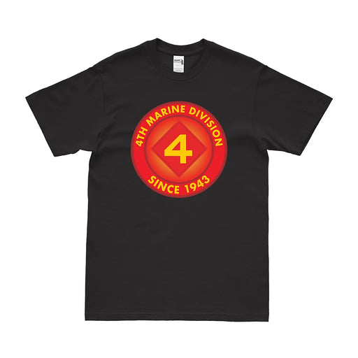 4th Marine Division Since 1943 Emblem T-Shirt Tactically Acquired Small Black 