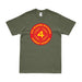 4th Marine Division Combat Veteran Emblem T-Shirt Tactically Acquired Small Military Green 
