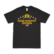 Patriotic U.S. Army 103rd Infantry Division T-Shirt Tactically Acquired Small Black 