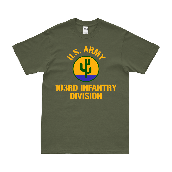 U.S. Army 103rd Infantry Division Legacy T-Shirt Tactically Acquired Small Military Green 