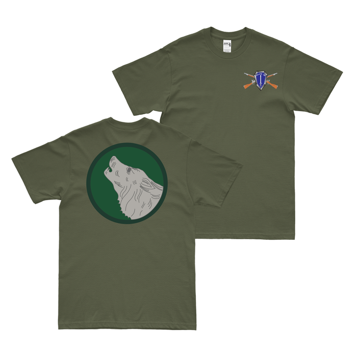 Double-Sided 104th Infantry Division SSI T-Shirt Tactically Acquired Small Military Green 