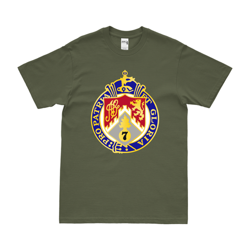 U.S. Army 107th Infantry Regiment Unit Logo Emblem T-Shirt Tactically Acquired Military Green Clean Small