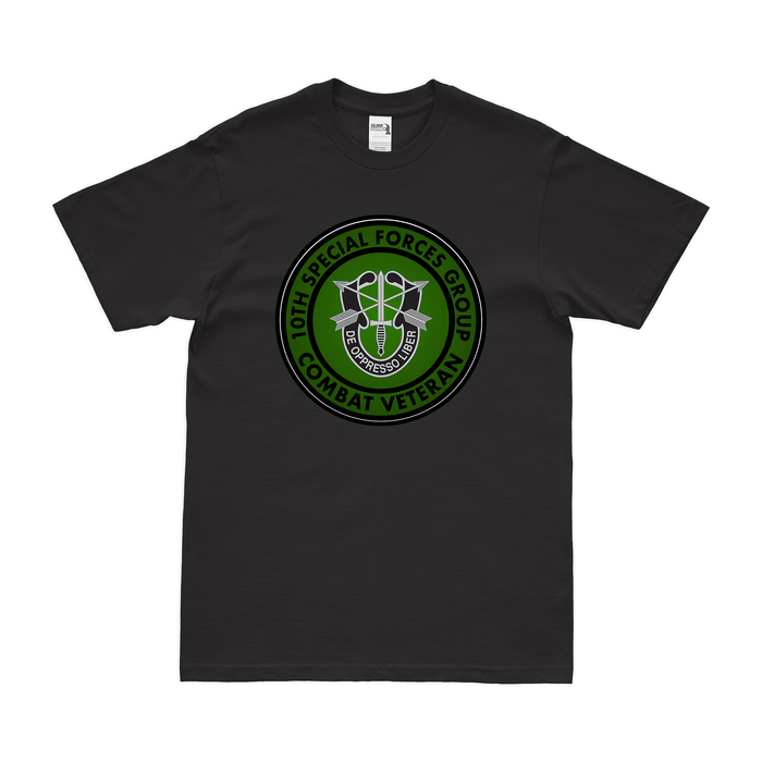 10th Special Forces Group (10th SFG) Combat Veteran T-Shirt Tactically Acquired Black Small 