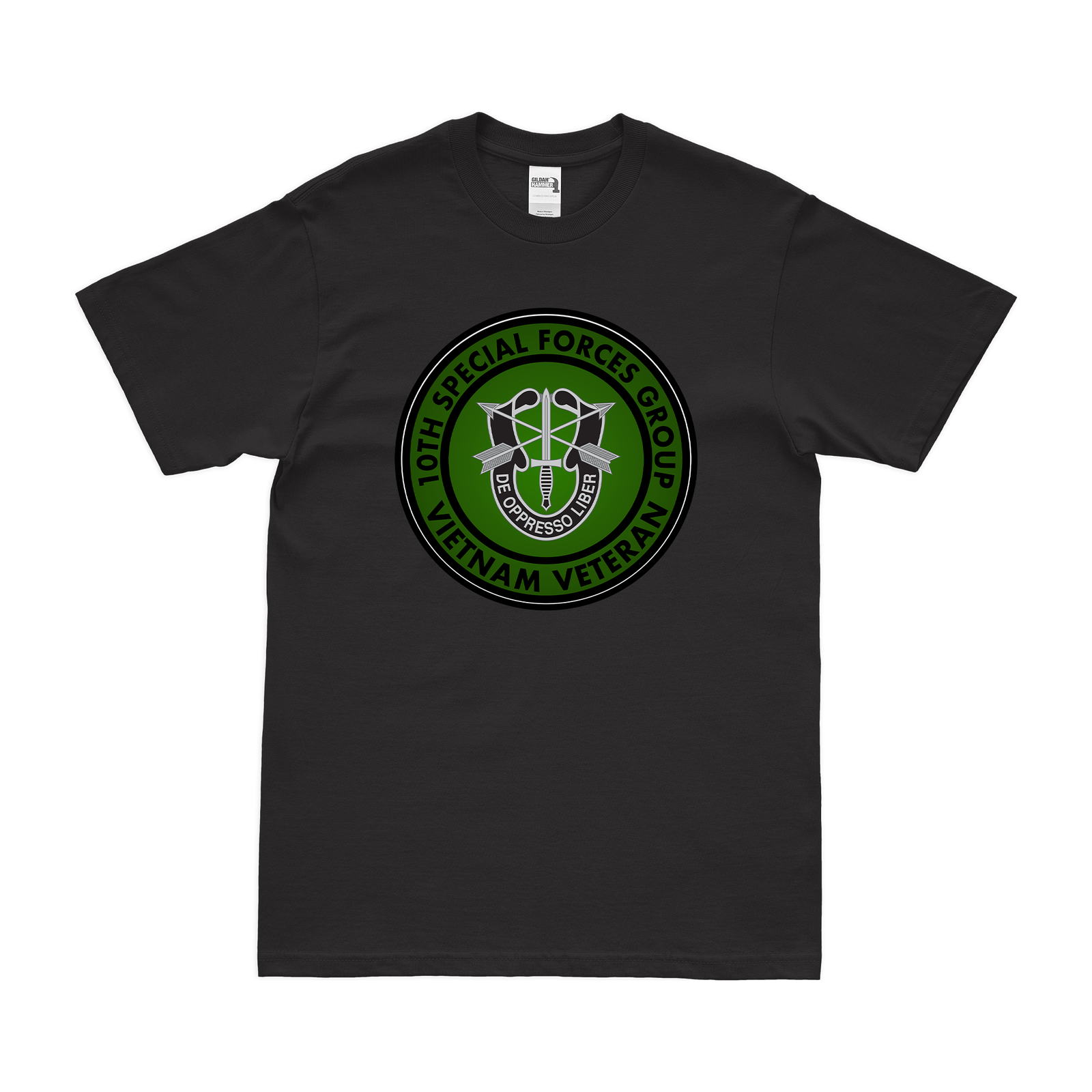 10th Special Forces Group (10th SFG) Vietnam Veteran T-Shirt Tactically Acquired Black Small 
