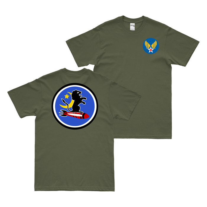 Double-Sided 10th Bombardment Squadron WW2 AAF T-Shirt Tactically Acquired Military Green Small 