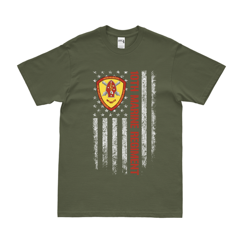 10th Marine Regiment American Flag T-Shirt