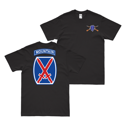 Double-Sided 10th Mountain Division T-Shirt Tactically Acquired Small Black 