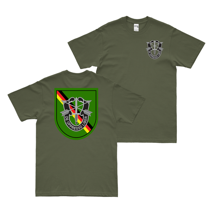 Double-Sided 10th Special Forces Group (10th SFG) Bad Tolz T-Shirt Tactically Acquired Small Military Green 