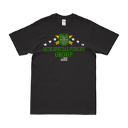 Patriotic 10th Special Forces Group (10th SFG) T-Shirt Tactically Acquired Black Distressed Small