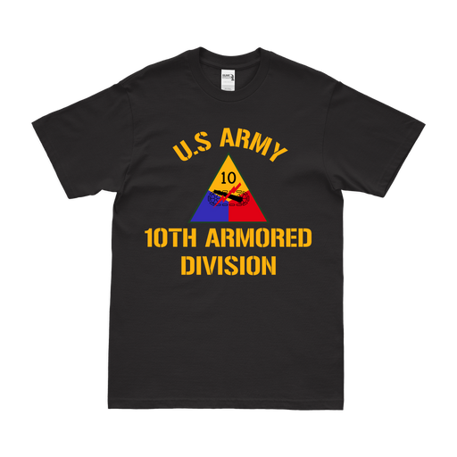 U.S. Army 10th Armored Division Text T-Shirt Tactically Acquired Black Small 