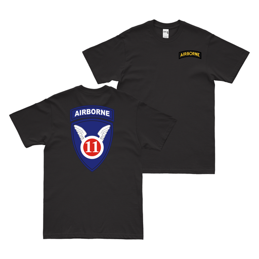Double-Sided 11th Airborne Division 'Angels' T-Shirt Tactically Acquired Black Small 