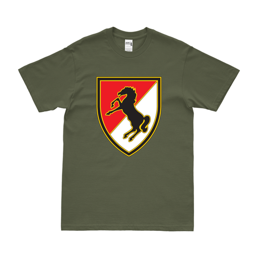 11th Armored Cavalry Regiment (11th ACR) CSIB T-Shirt Tactically Acquired Military Green Clean Small