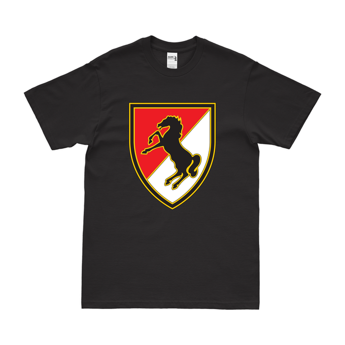11th Armored Cavalry Regiment (11th ACR) CSIB T-Shirt Tactically Acquired Black Clean Small