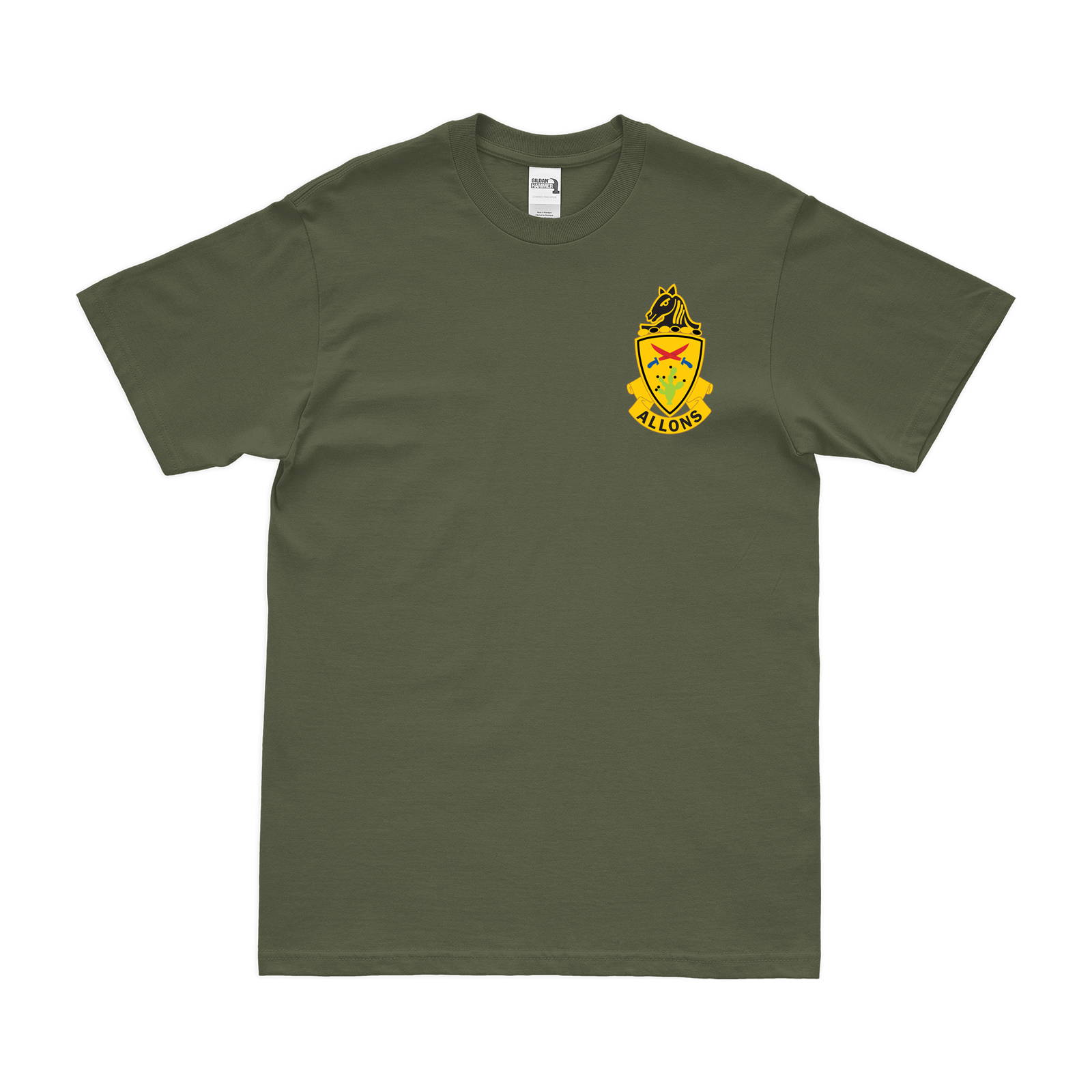 11th ACR DUI Left Chest Emblem T-Shirt Tactically Acquired Military Green Small 