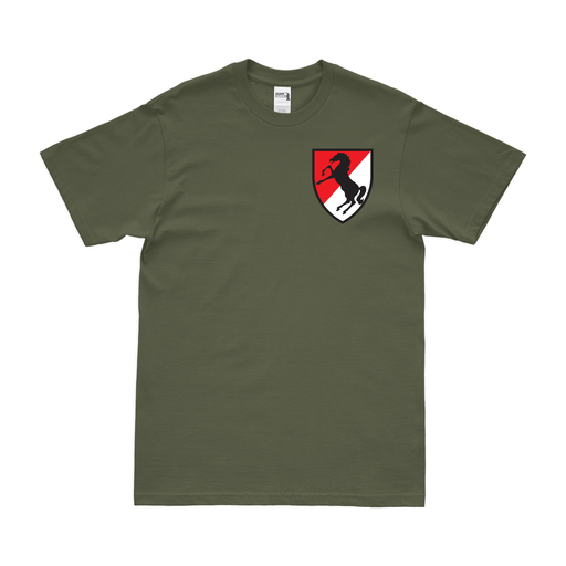 11th ACR SSI Left Chest Emblem T-Shirt Tactically Acquired Military Green Small 