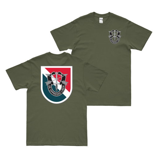 Double-Sided 11th Special Forces Group (11th SFG) Flash T-Shirt Tactically Acquired Small Military Green 