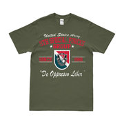 11th Special Forces Group (11th SFG) Since 1961 T-Shirt Tactically Acquired Military Green Distressed Small