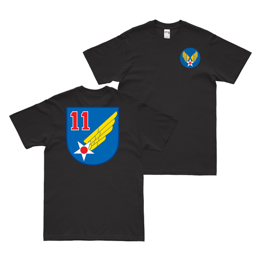 Double-Sided Eleventh Air Force USAAF WW2 T-Shirt Tactically Acquired Black Small 