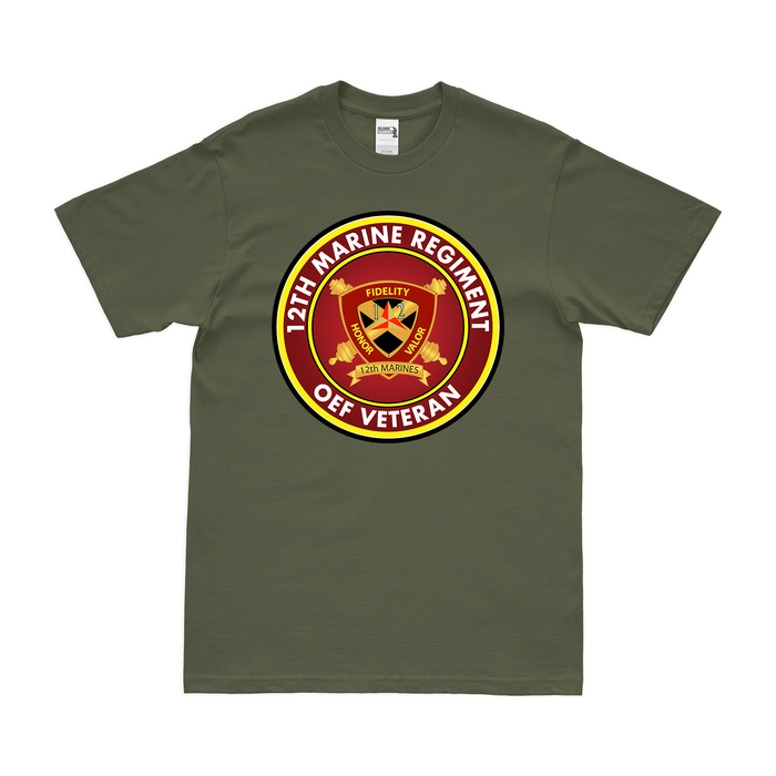 12th Marine Regiment OEF Veteran T-Shirt Tactically Acquired Military Green Clean Small