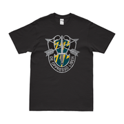 12th SFG (A) De Oppresso Liber Emblem T-Shirt Tactically Acquired Black Distressed Small