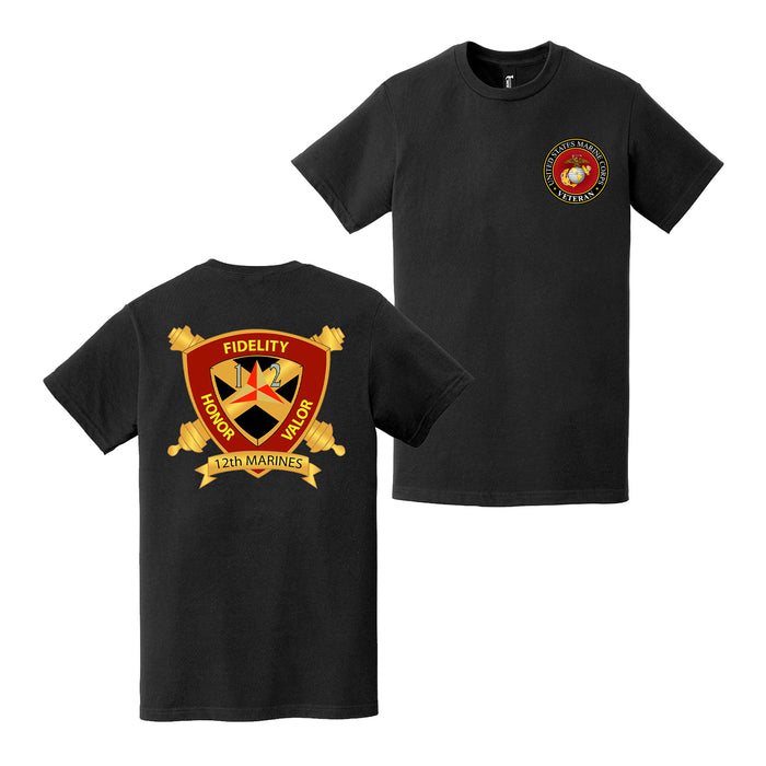 Double-Sided 12th Marine Regiment USMC Veteran T-Shirt Tactically Acquired   