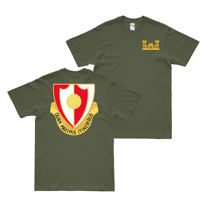 Double-Sided 137th Engineer Battalion T-Shirt Tactically Acquired Military Green Small 