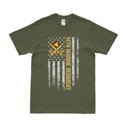 14th Marine Regiment American Flag T-Shirt Tactically Acquired Military Green Small 