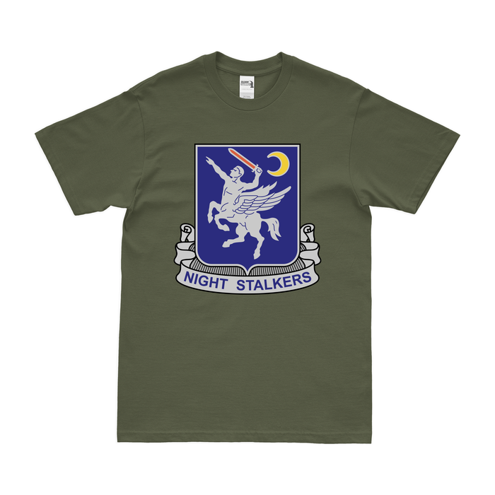 U.S. Army 160th SOAR Logo Emblem T-Shirt Tactically Acquired Small Military Green 