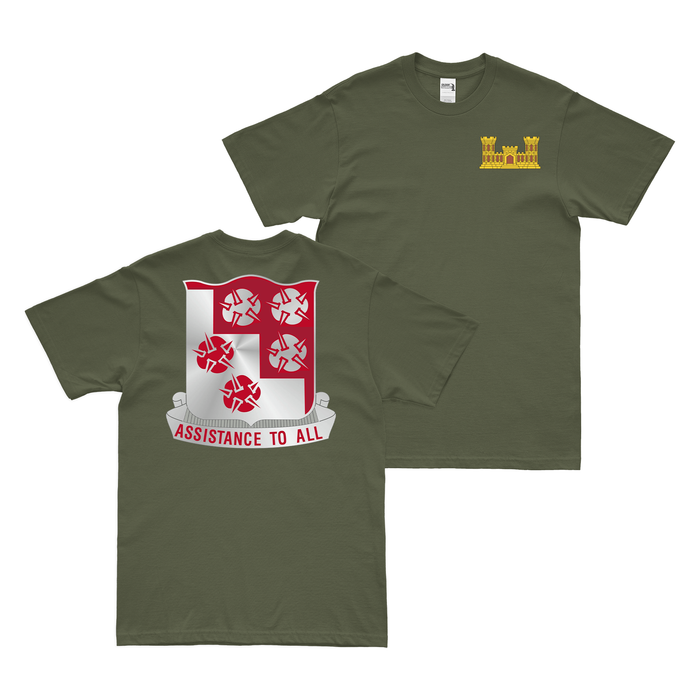Double-Sided 168th Engineer Battalion T-Shirt Tactically Acquired Military Green Small 