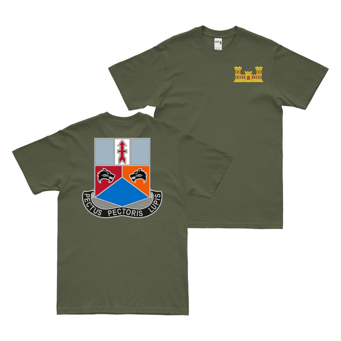 Double-Sided 173rd Engineer Battalion T-Shirt Tactically Acquired Military Green Small 