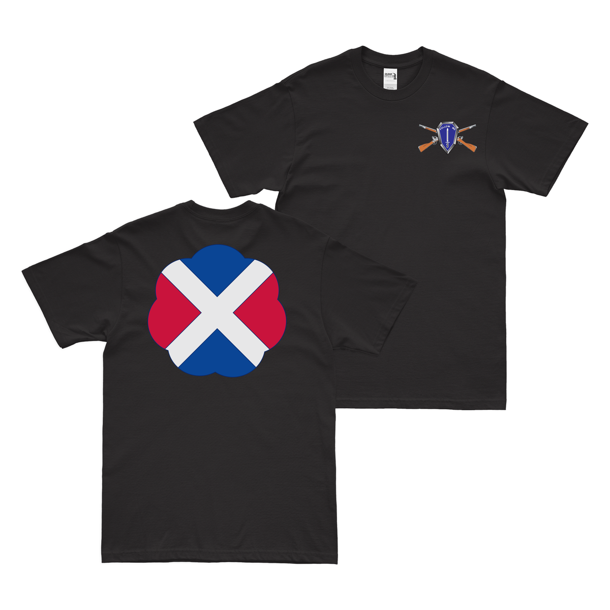 Double-Sided 17th Infantry Division T-Shirt Tactically Acquired Small Black 