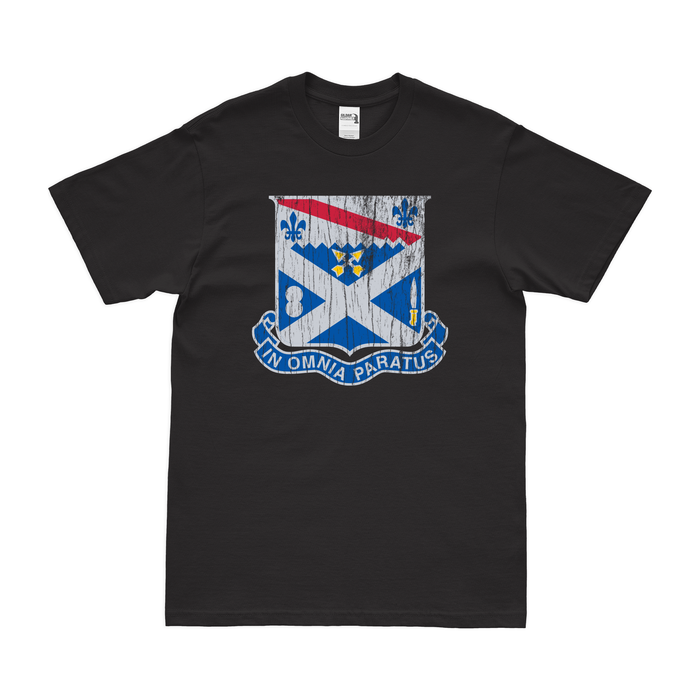 U.S. Army 18th Infantry Regiment Unit Logo Emblem T-Shirt Tactically Acquired Black Distressed Small