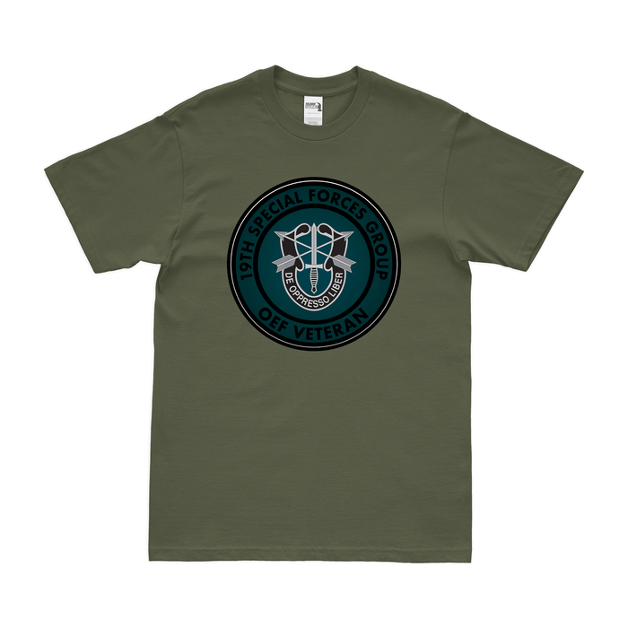 19th Special Forces Group (19th SFG) OEF Veteran T-Shirt Tactically Acquired Military Green Small 