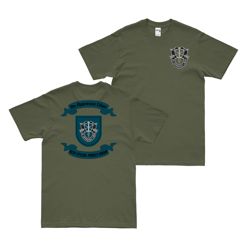 Double-Sided 19th Special Forces Group (19th SFG) Scroll T-Shirt