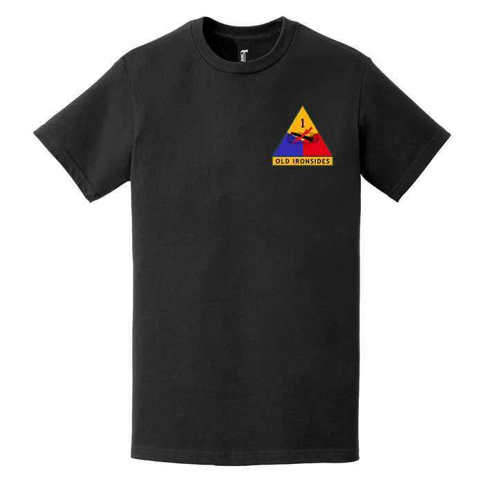 1st Armored Division SSI Logo Left Chest Emblem T-Shirt Tactically Acquired   
