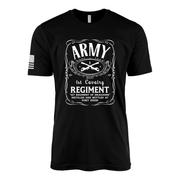 1st Cavalry Regiment Whiskey Label T-Shirt Tactically Acquired Black Small