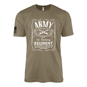 1st Cavalry Regiment Whiskey Label T-Shirt Tactically Acquired Coyote Brown Small