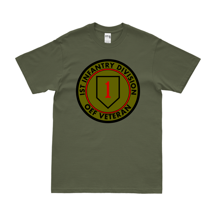 1st Infantry Division OEF Veteran Emblem T-Shirt Tactically Acquired Small Military Green 