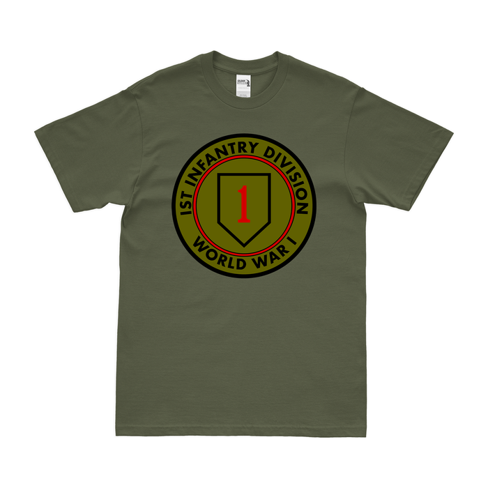 1st Infantry Division WWI Emblem T-Shirt Tactically Acquired Small Military Green 