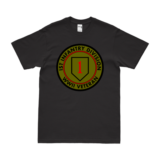 1st Infantry Division WWII Veteran Emblem T-Shirt Tactically Acquired Small Black 