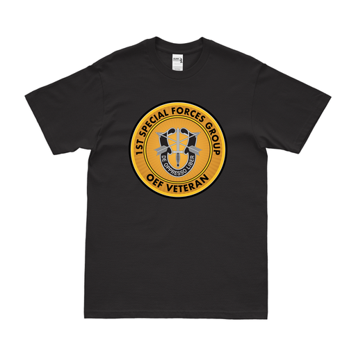 1st Special Forces Group (1st SFG) OEF Veteran T-Shirt Tactically Acquired Black Small 