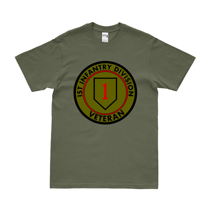 1st Infantry Division Veteran Emblem T-Shirt Tactically Acquired Small Military Green 