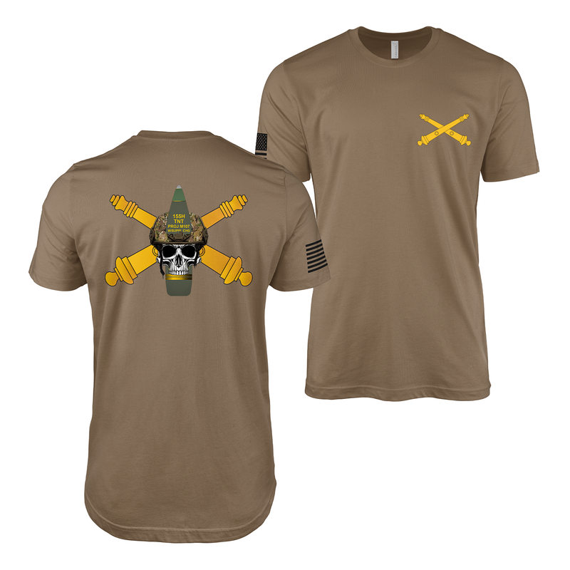 U.S. Army Field Artillery 155mm Skull w/ Cannons T-Shirt