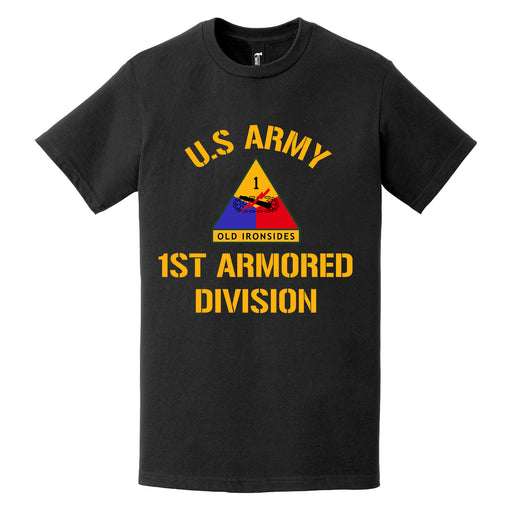 U.S. Army 1st Armored Division Text Design T-Shirt Tactically Acquired   