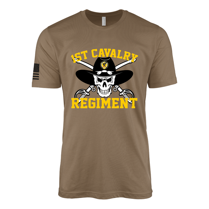 1st Cavalry Regiment Skull T-Shirt Tactically Acquired Woodland Brown Small