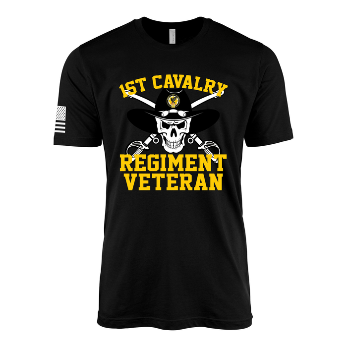 1st Cavalry Regiment Veteran Skull T-Shirt Tactically Acquired Black Small